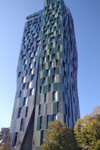 Picture of new colourful building in Tirana